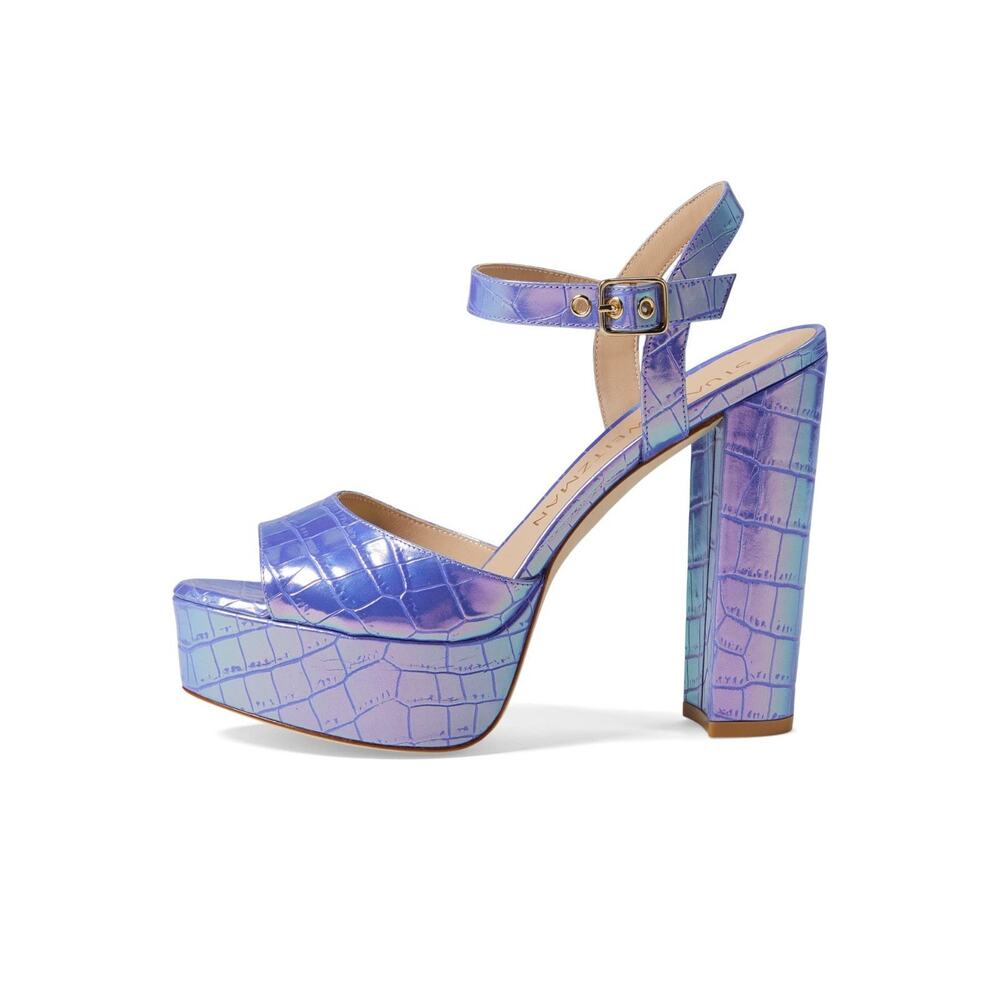 Stuart Weitzman Ryder 95 Platform Sandal, Violet Ice, US 7.5 B - Picture 2 of 6